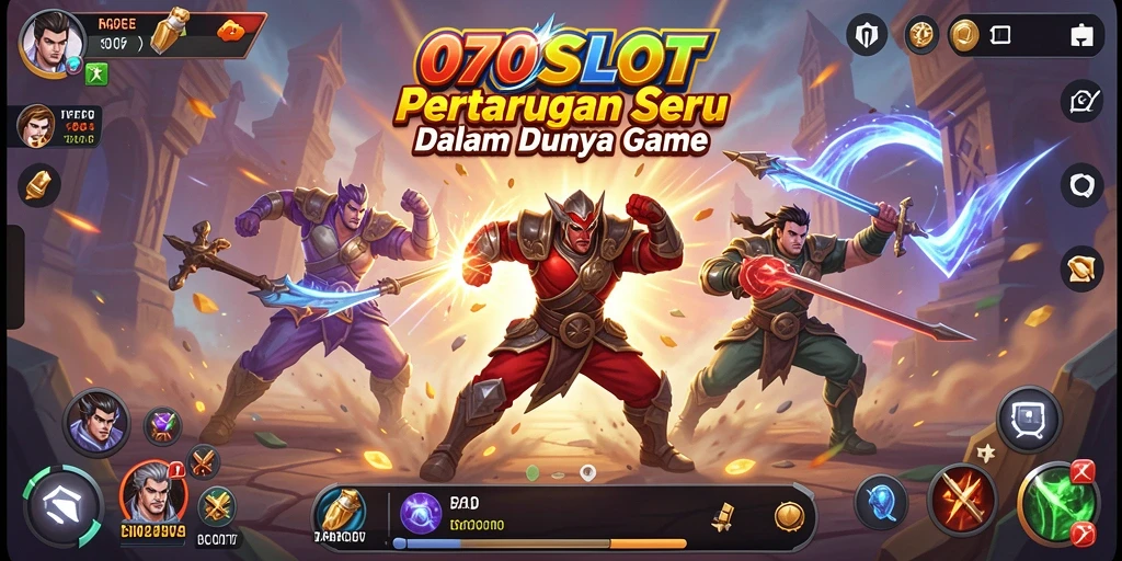 Tampilan seru dari gameplay 070SLOT dengan aksi pertarungan.