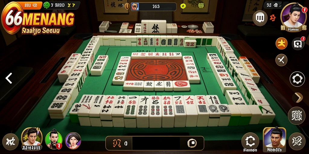 Tampilan gameplay Mahjong yang menarik di 66MENANG.