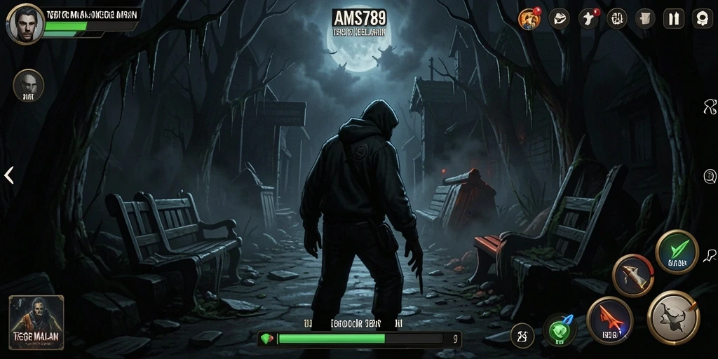 Tangkapan layar menampilkan momen menegangkan dalam gameplay Horror AMS789.