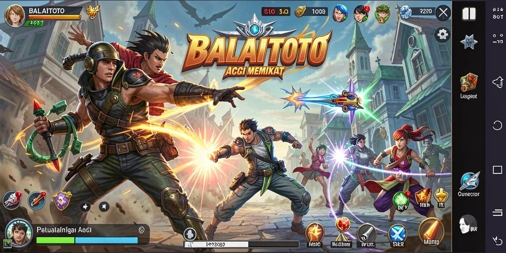Tangkapan layar gameplay BALAITOTO dengan aksi pertarungan yang mendebarkan.