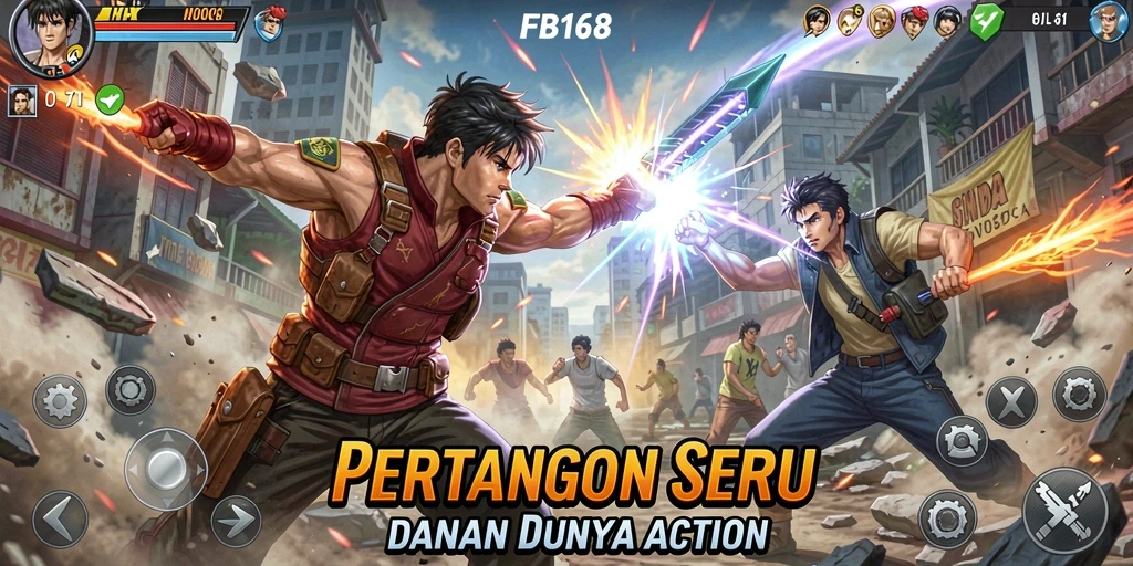 Screenshot FB168 menampilkan aksi pertarungan yang menegangkan dan mendebarkan.