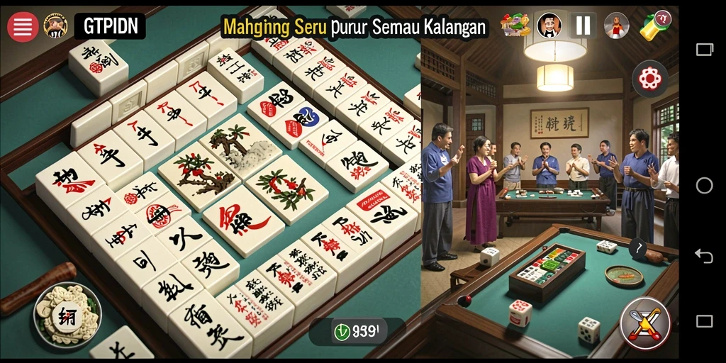 Screenshot menunjukkan gameplay Mahjong yang menarik dengan level-level menantang.
