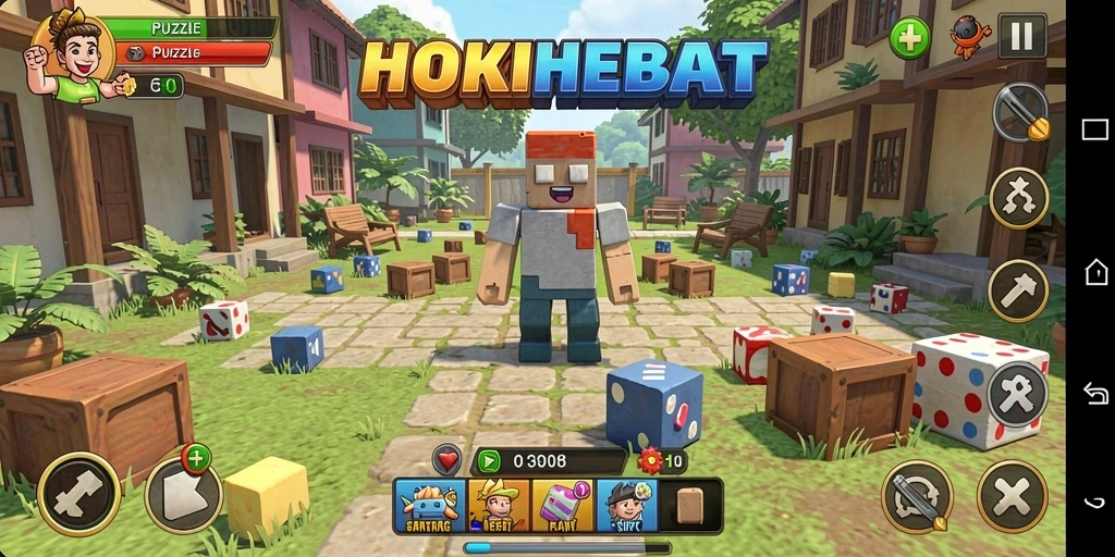 Tampilan gameplay HOKIHEBAT yang menarik dalam permainan puzzle.