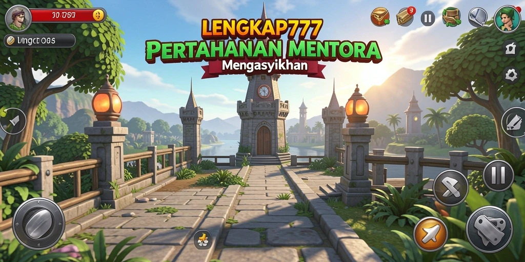 Tampilan gameplay menarik dari LENGKAP777 menunjukkan strategi menara.