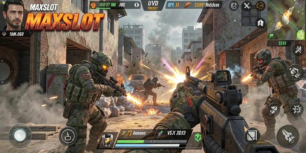 Tangkapan layar menampilkan aksi mendebarkan dalam gameplay FPS.