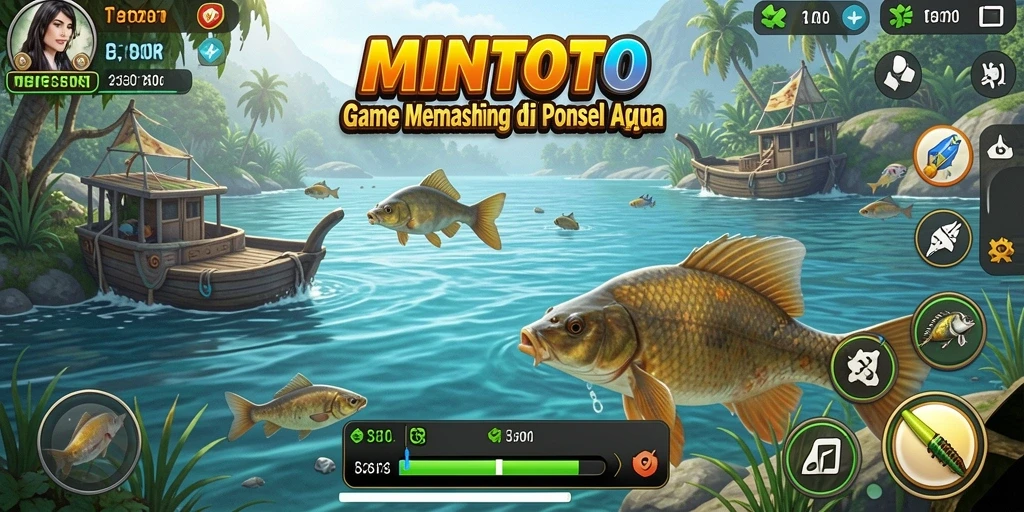 Screenshot gameplay <strong>MINTOTO</strong> menampilkan aksi memancing yang seru.