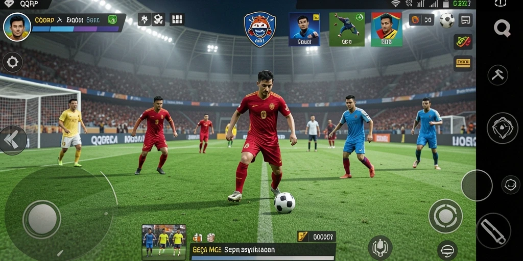 Screenshot gameplay QQRP yang menampilkan aksi seru di lapangan.