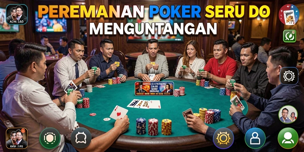 Screenshot utama RK55 menampilkan aksi seru permainan Poker.