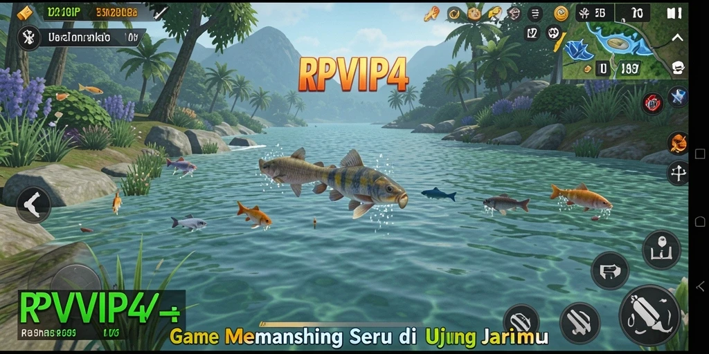 Tangkapan ikan yang beragam dalam gameplay RPVIP4.