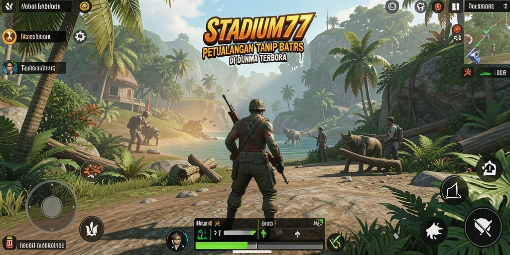 Gameplay STADIUM77 yang menampilkan dunia Open World yang luas dan dinamis.