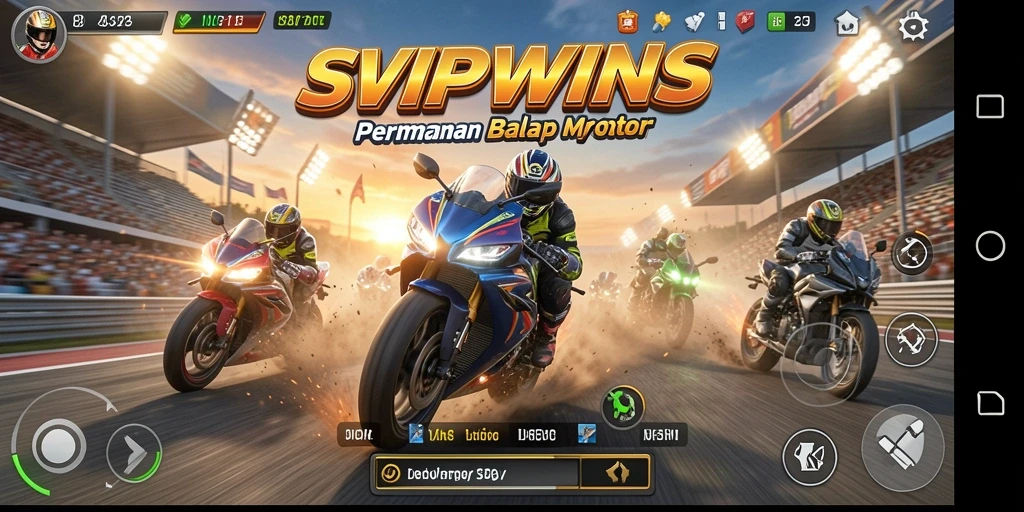 Tampilan menarik dari gameplay balap motor di SVIPWINS.