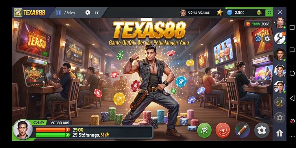 Tampilan gameplay seru TEXAS88 dalam permainan QiuQiu.