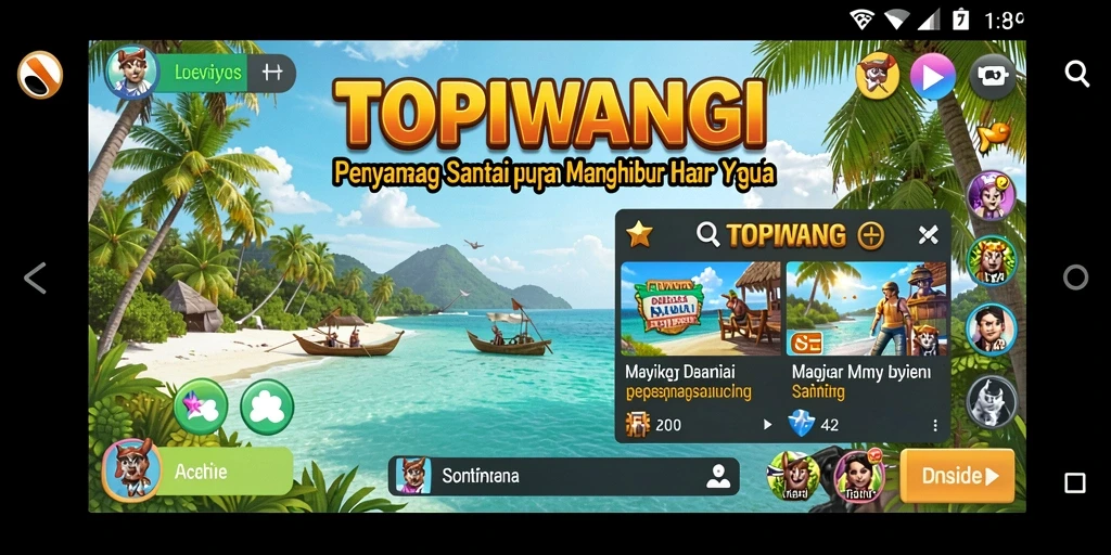 Screenshot gameplay TOPIWANGI menunjukkan level yang berwarna dan menarik.