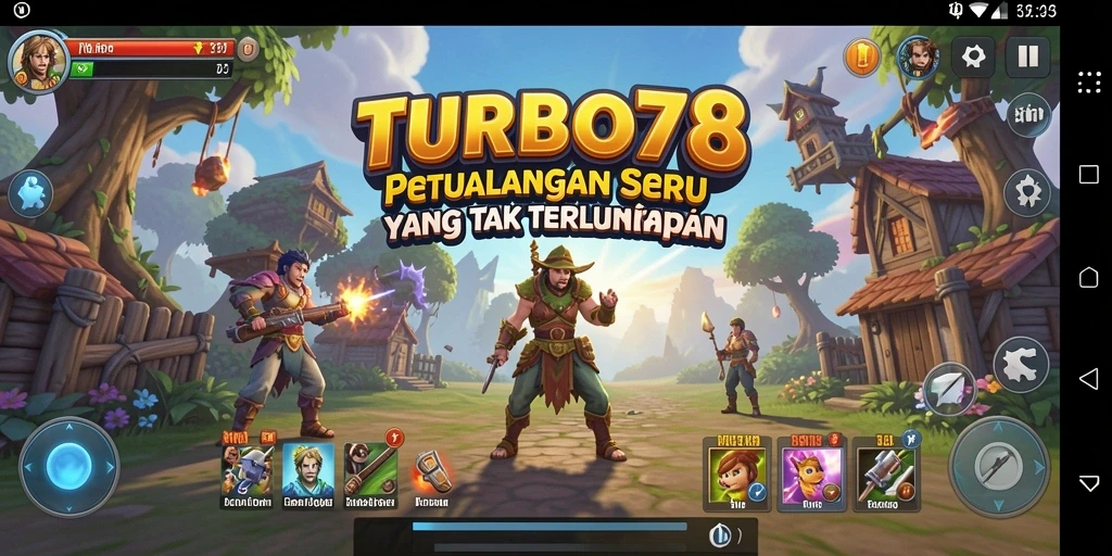 Screenshot utama menampilkan gameplay seru dalam petualangan TURBO78.