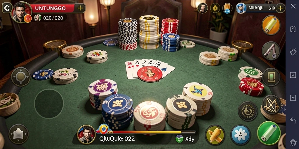 Tampilan menarik dari gameplay QiuQiu UNTUNGGO.